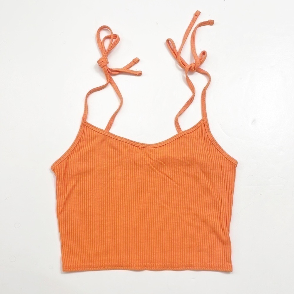 PacSun bright orange ribbed crop top